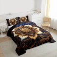 thumbnail image 3 of Feelyou Mandala Lotus Flower Full Size Comforter Sets, Western Bohemian Damask Bedding Comforter Set, Teens Adult Girls Women Reversible Bedding Sets, Ultra Soft Bedroom Decor, 3pcs, 3 of 8