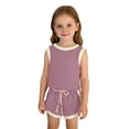 thumbnail image 3 of Fozruso Girls Summer Outfit Sleeveless Vest And Shorts Two Piece Playwear Casual Athletic Wear For Toddlers Kids Shorts Clothing Sets,Pink,9-12 Months, 3 of 6