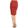 thumbnail image 3 of Women's Solid Basic Casual Knee High Waist Stretch Bodycon Pencil Skirt, 3 of 4