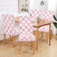 thumbnail image 2 of Yayeee 4 Pack Dining Chair Covers Stretch Parson Chairs Slipcovers Seat Protector, Pink Checkered Heart, 2 of 6