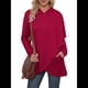 thumbnail image 1 of Sudadera Holgada con Capucha y Larga para Mujer, de Color Liso e Irregular Vino Tinto XL, 1 of 8