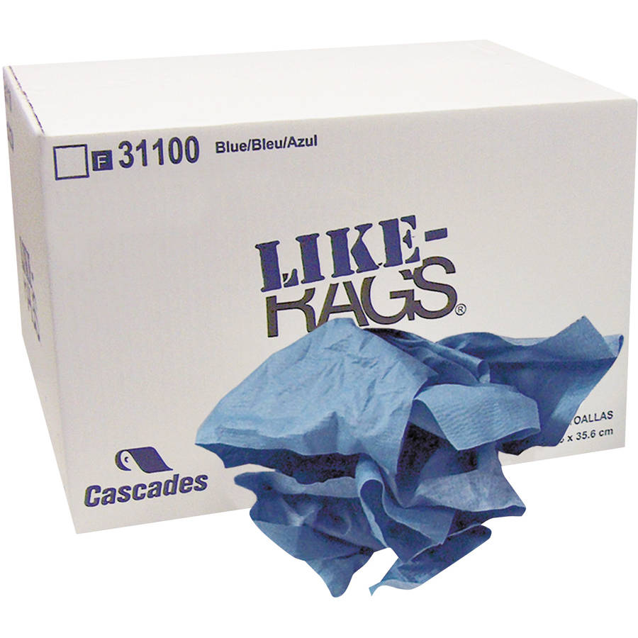 Cascades LikeRags Blue Spunlace Towels, 250 count
