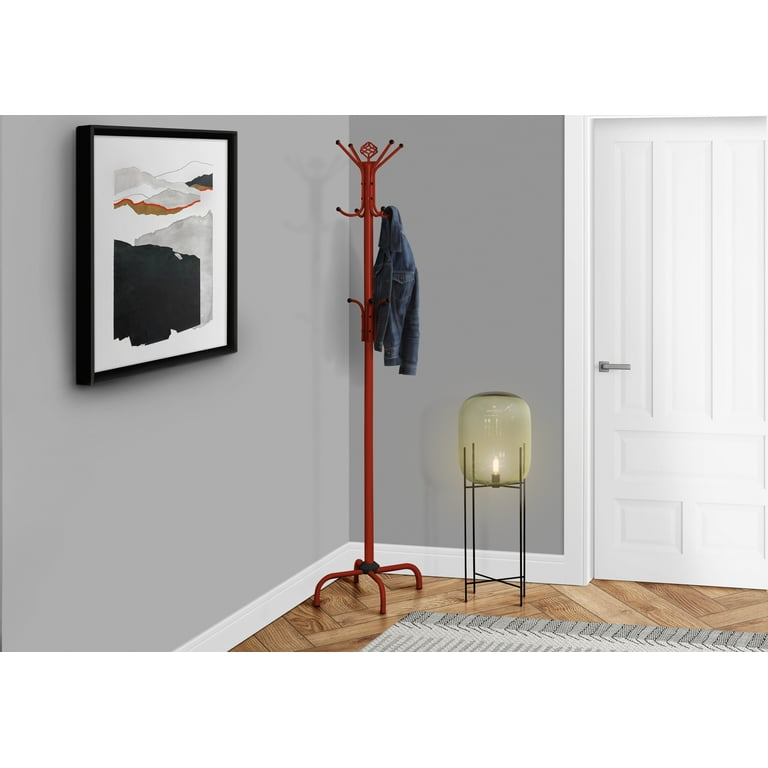 Coat Rack Freestanding, Coat Hanger Stand 12 Hooks- Metal Hall