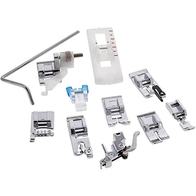 Juego de prensatelas para máquina de coser shaofei Prensatelas multifuncional color plateado