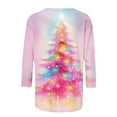 thumbnail image 5 of Christmas Shirts for Women Bling Christmas Tree Top 3/4 Sleeve T Shirts for Women Casual Crew Neck Pullover Dressy Trendy Tops, 5 of 5