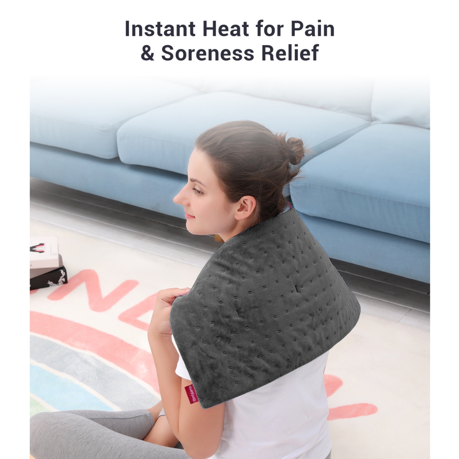 Comfytemp Electric Heating Pad For Back Pain Relief, Blood Circulation ...