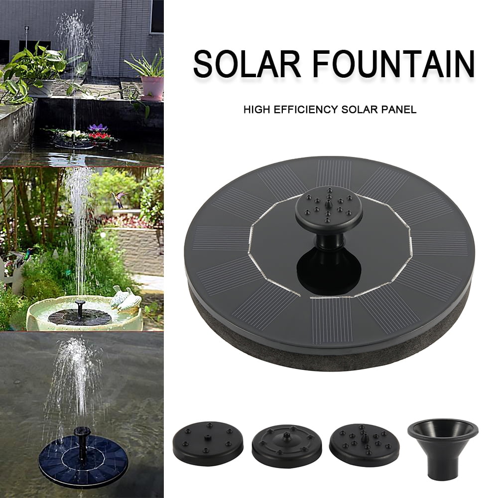 Round Solar Fountain Floating Water Fountain Fontaine Garden Pool Waterproof 