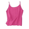 thumbnail image 2 of Pink Cotton Linen Camisole Tops for Women Spaghetti Strap Loose Fit Tank Top Summer Casual Sleeveless Shirts, 2 of 6