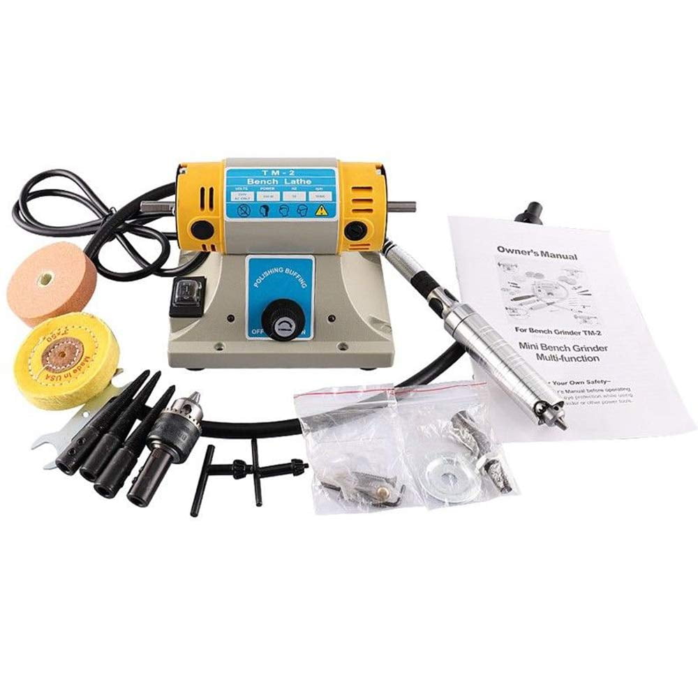 Jewelry Rock Polishing Buffer Machine 110V 350W TM2 Bench Lathe