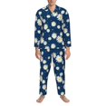 thumbnail image 3 of Balery Daisies Flowers Pijama para Hombre de Dos Piezas con Manga Larga, Conjunto de Dormir y Descanso Suave con Bolsillos-Small, 3 of 7