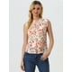 thumbnail image 4 of Blusa elegante Allegra K Sin mangas Vintage 1950 volantes Oficina Mujer Blanco Rosa-floral XL, 4 of 6