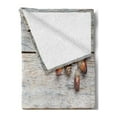 thumbnail image 2 of Rustic Soft Flannel Fleece Throw Blanket, Acorns and Cones on Weathered and Grained Wooden Background Timber Autumn Theme Image, Cozy Plush for Indoor and Outdoor Use, 50" x 60", Brown, by Ambesonne, 2 of 5