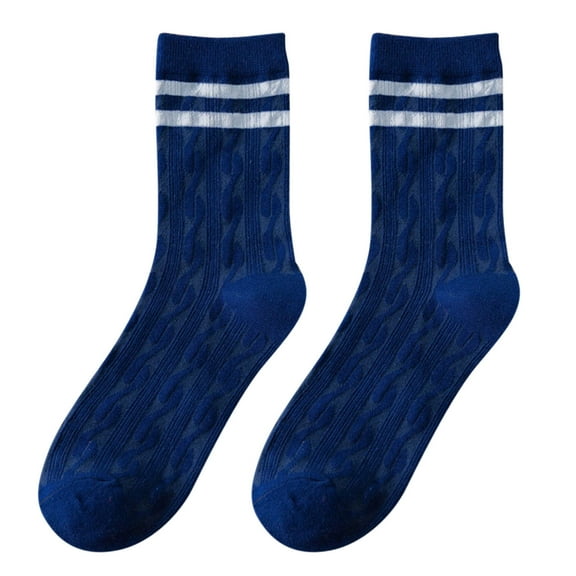 Uooqdmx Crew Socks for Women, Cotton Socks for Women, Cozy Socks, Casual Comfort Soft Socks, Patterned Socks Women, Blue One Size