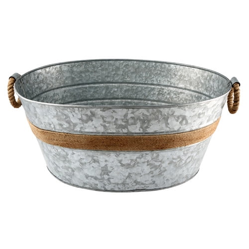 Cambridge Shiloh Galvanized and Rope Beverage Tub