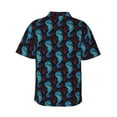 thumbnail image 3 of Daiia Blue Seahorse Hawaiian Shirt for Men Gentle Cotton Regular Short Sleeve Casual-XX-Large, 3 of 9