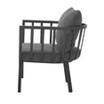 thumbnail image 6 of Lounge Chair Armchair, Set of 2, Aluminum, Metal, Steel, Grey Gray, Modern Contemporary Urban Design, Outdoor Patio Balcony Cafe Bistro Garden Furniture Hotel Hospitality, 6 of 8