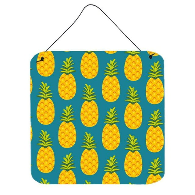 Pineapples on Teal Wall or Door Hanging Prints