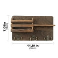 thumbnail image 4 of Wall Mounted Mail Holder Wooden Key Holder Rack Mail Sorter Organizer with 4 Double Key Hooks and A Floating Shelf Rustic Home Decor for Entryway or Mudroom, 4 of 7