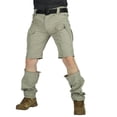 thumbnail image 5 of CCRFTGI Men's Convertible Pants Zip Off Cargo Pants Lightweight Hiking Quick Dry Work Trousers to Shorts Apparel Khaki M, 5 of 6
