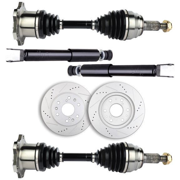 CCIYU CV Axle Drive Shafts Brake rotor Kit fits for Chevrolet for GMC Silverado 1500 Sierra 1500 5.3L 4.3L 4.8L 6.0L Front Left Right (Driver Side & Passenger Side) 1999-2006