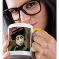 thumbnail image 2 of 3dRose, Vintage Japanese Hand Colored Geisha with Pink Hair Ribbon, 11oz Two-Tone Yellow Mug, 2 of 7