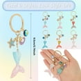 thumbnail image 2 of 1 Box 6Pcs Mermaid Tail Keychain Starfish Keychains Bulk Small Beach Fishtail Sea Shell Resin Alloy Enamel Sparkling Charm Ocean Keychains for Women Girls Gifts Car Key Ring Handbag Backpack, 2 of 5