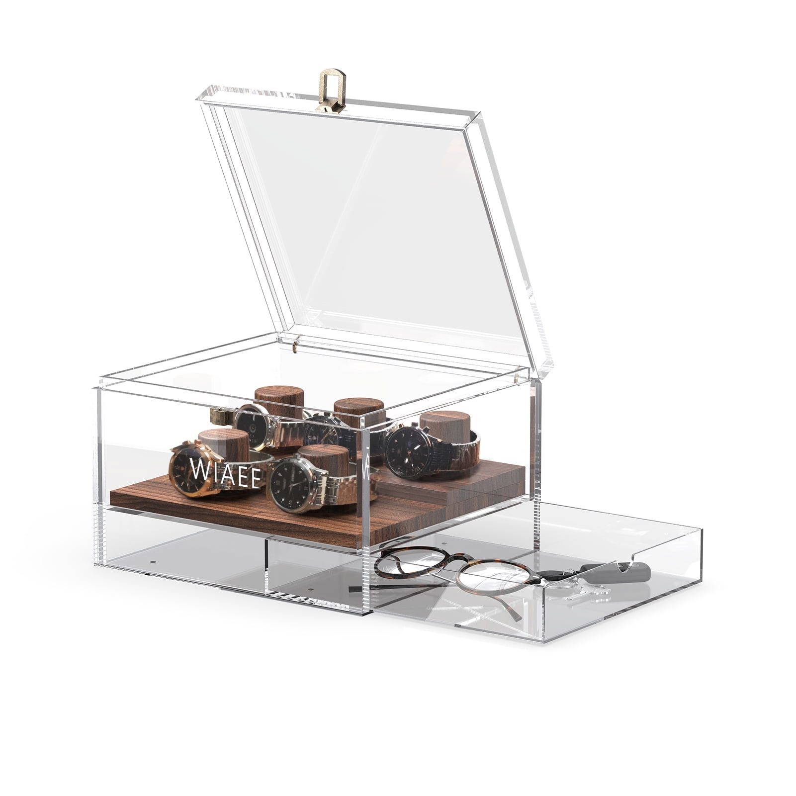 Acrylic Single Watch Box for Men Watch Holder Display Case with Drawer Gift for Men