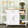thumbnail image 4 of HOMCOM Wooden Rolling Kitchen Island on Wheels with Drawer for Dining Room, 4 of 10