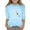 Light Blue, variant on Kids Girls Valentines Day Shirt 3/4 Sleeve Fashion Letter Print Tee Top Casual Round Neck Oversized Pullover Tops Graphic Tees Summer Clothing Black 7-8 Years