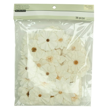 UPC: 0886946212703 | White Paper Flower Embellishments By Recollections™