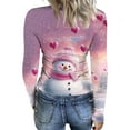 thumbnail image 4 of Christmas Graphic T-Shirt for Women Long Sleeve - Soft Slim Fit Crewneck Top, Cute Holiday Print Casual Tee, 4 of 7