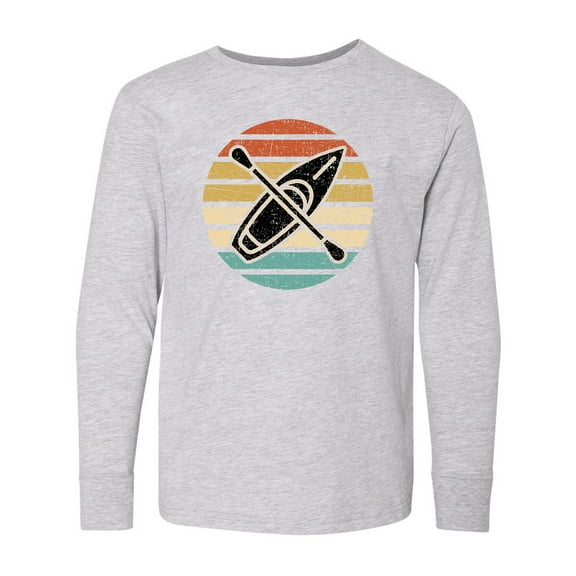 Inktastic Kayaking Gift Retro Kayak Boating Long Sleeve Youth T-Shirt