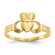 14kt Yellow Gold Ladies Irish Claddagh Celtic Knot Band Ring Size 6.00 Fine Jewelry Ideal Gifts For Women Gift Set From Heart