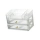 thumbnail image 3 of Caja de cosméticos de gran capacidad, vitrina para cosméticos, contenedor para joyas, baño transparente de 3 niveles, 3 of 9
