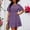 Purple, variant on QUNYINEY Polka Dot Dresses Women Short Sleeve Plus Size Summer Midi A Line Dress Crew Neck Loose Fit Casual Ruffle Dresses