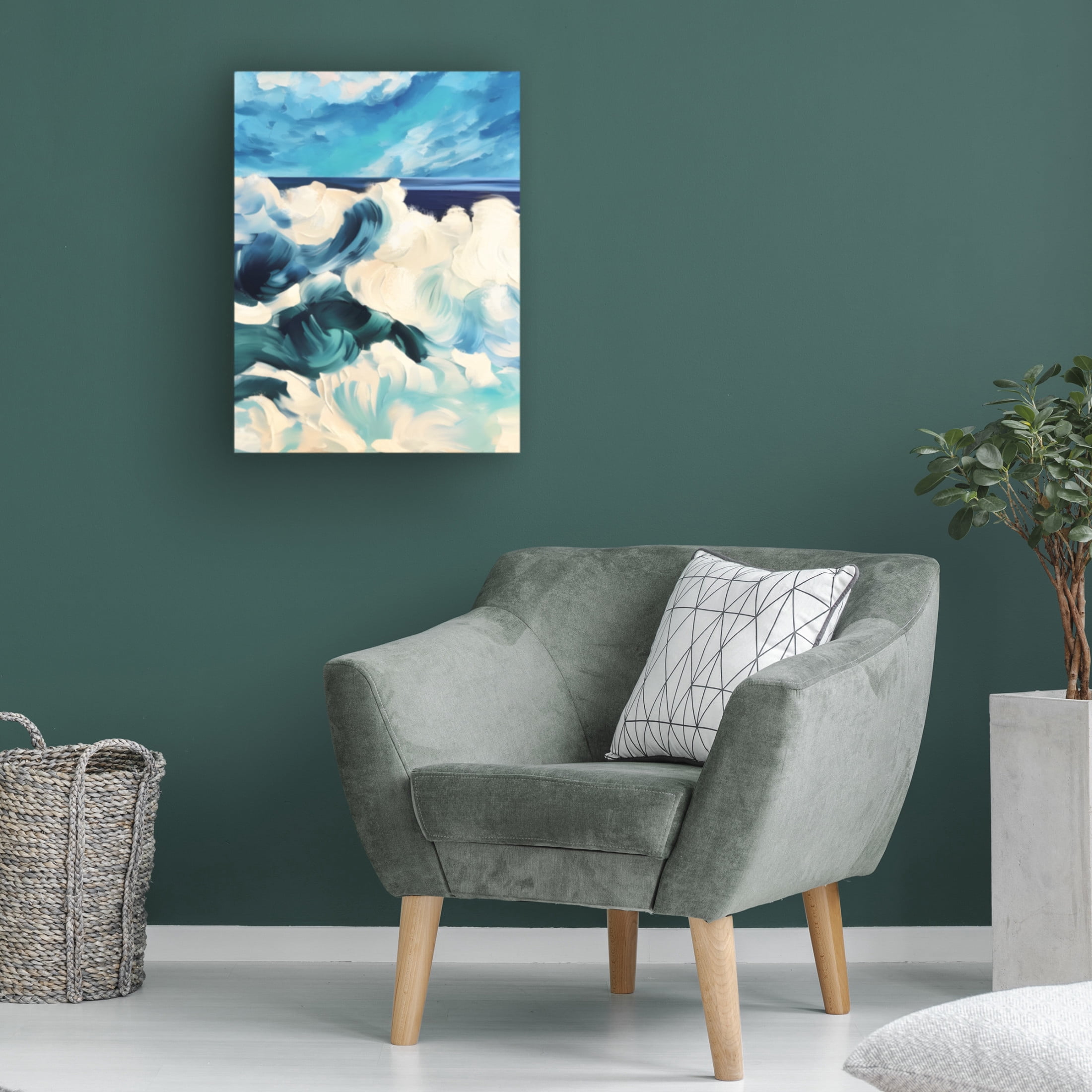 Canvas Wall Art - Tina Lavoie 'Abstract Dramatic Waves II' Wall Art for Living Room, Bedroom, or Office Décor by Trademark Fine Art - 24 x 32 Inches