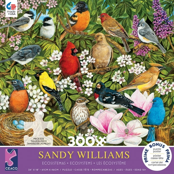 Ceaco Sandy Williams Garden Birds 300 Piece Jigsaw Puzzle