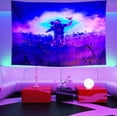 thumbnail image 2 of Tapiz de pared fluorescente Astronaut Planet Galaxy 150x150 cm, 2 of 3
