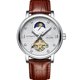 thumbnail image 3 of Reloj mecánico automático para hombre, caja plateada, reloj de vestir de cuero marrón Hugo relojes mecánicos para hombres, 3 of 6