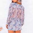 thumbnail image 4 of Jersey estampado para mujer con cuello en V y un solo pecho, manga larga, informal, para mujer Pompotops  gfhjh5018, 4 of 9