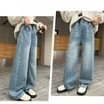 thumbnail image 5 of WAYUTE Stylish Girls Denim Pants for Big Kids Comfort Stretch Jeans with Classic Fit and Durable Construction for Daily Play and School Wear, 5 of 7