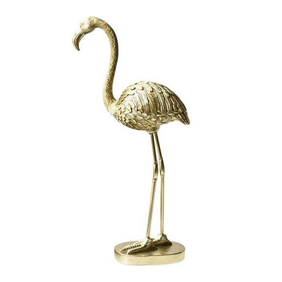 yotijay Fityle Gold Flamingo Figurine Statue Resin Animal Sculpture Artwork Home Decor A