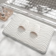 thumbnail image 2 of Wave Pattern Bathroom Floor Mat Soft Rug, Absorbent Non Slip Backing Doorway Carpet For Shower Tub Sink Area, Quick Dry Comfortable Floor Covering For Bedroom Entryway Indoor Use, 2 of 7