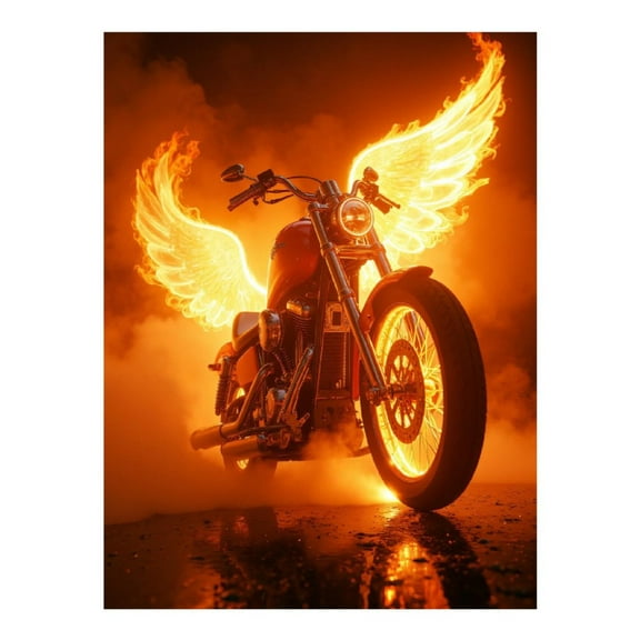 Diamond Art Kits for Adults - 5d Motorcycle With Glowing Wings Diamond Painting for Adults, Diamond Art for Adults Beginners, Diamond Painting Kits for Adults for Home Wall Decor