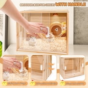 Wooden Chicken Brooder Box,Brooder box for chicks with handle, Push-Pull Chicken Brooder for Chicks, Hamsters, Turtles, Reptiles