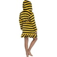 thumbnail image 3 of Harry Potter Girls' Hogwarts Houses Hooded Robe Striped Fleece Bathrobe - Gryffindor Slytherin Hufflepuff Ravenclaw, 3 of 6