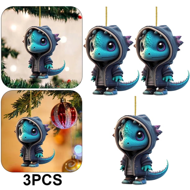 3 Piezas Dragón Navidad Lindos Recuerdos Fiesta Acrílico (F)