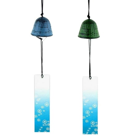 2pcs Cast Metal Wind Chimes Japanese Temple Hanging Home Decor ()