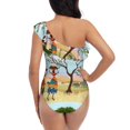 thumbnail image 6 of Yiaed African Women Print Women One Piece Swimsuits Tummy Control One Shoulder Bathing Suits Pattern Ruffle Swimwear-XX-Large, 6 of 8