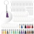 thumbnail image 1 of Sonducket 100 Pieces/Set Acrylic Key Ring Blank Keychain Keyring DIY Replacing Decor Making Paintable Crafts Decorative Decorative Ropa, zapatos y accesorios Miscelánea Sonducket BFH000379-00, 1 of 6